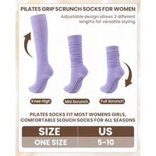 Eurzom - 6 pares de calcetines de pilates con empuñaduras para mujer calcetines largos de yoga antideslizantes para yoga barra entrenamiento en casa hospital - como en la foto - Ver 2