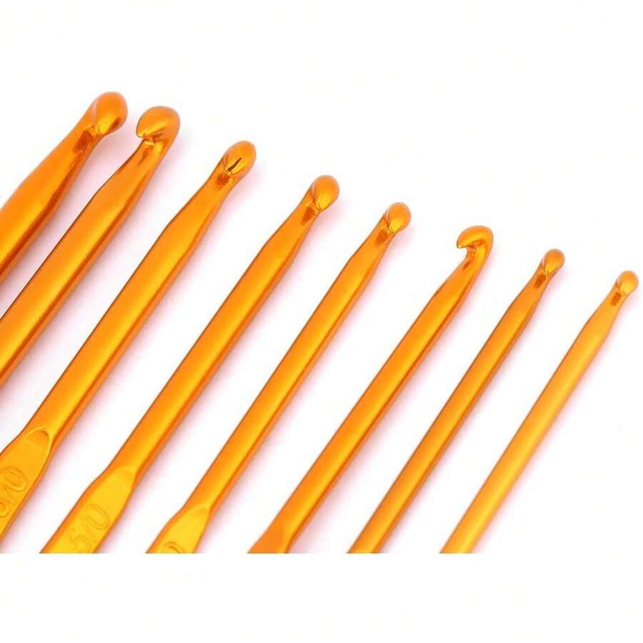 Juego de Ganchos de Ganchillo Tunecino Doble de Alúmina Dorada de 8 Uds., Ganchos de Ganchillo de Doble Punta, Juego de Agujas de Tejer con Gancho de Ganchillo, Artesanía de Tejido - 1 - Ver 1