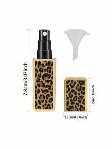 5毫升豹纹方形香水补充装，便携式可灌装香水喷雾瓶，豹纹花卉图案迷你旅行喷雾瓶。便携式旅行可灌装香水瓶，方形分装瓶，喷雾瓶。可重复使用。 - 無色 - 查看 7