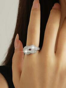 1pc Luxury Tie A Knot Zirconia Sparkling Cuff Ring For Women Couples New Fashion Romantic Elegant Wedding Party Bride Jewelry Gifts