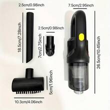 Portable Wireless Handheld Vacuum Cleaner, Car Vacuum Cleaner. Suitable For Home And Car Use - Comes With 3 Brush Heads. USB Rechargeable (With 1800mAh Lithium Battery). 6000kPa Suction Power, Detachable Dust Cup. - Green - View 6