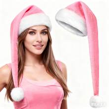 Long Sequin Plush Shiny Christmas Hat - Adult Glitter Plush Santa Claus Costume Supplies For Christmas Party - Dark Green - View 18