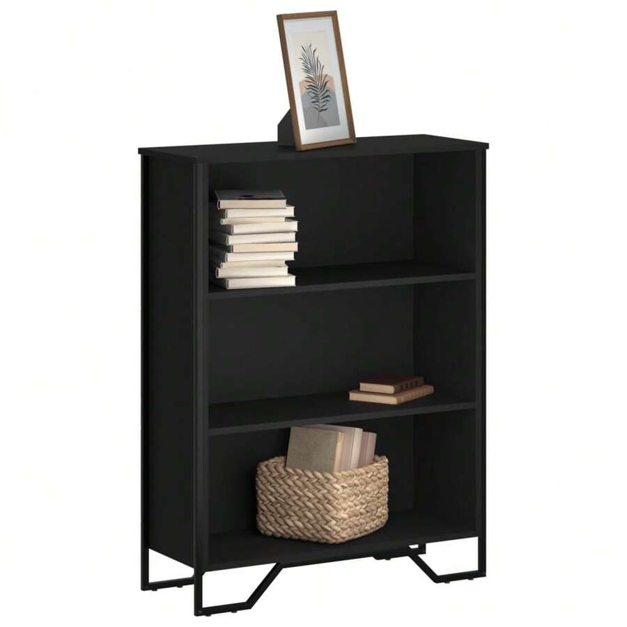 Libreria vidaXL, nera, 80x31x106 cm, materiale a base di legno - Cammello - Visualizzare 1