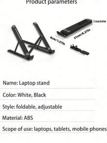 قاعدة قابلة للتعديل للكمبيوتر المحمول مع حامل للهاتف ، قاعدة قابلة للتعديل مع قاعدة هاتف متطورة ، من مادة ABS متينة ، قابلة للطي لأجهزة 10-15.6 بوصة ، تشمل حقيبة تخزين للسفر - منظم مكتبي / ملحق تكنولوجي أنيق / تركيبة ثابتة - متعدد الألوان - مشاهدة 3