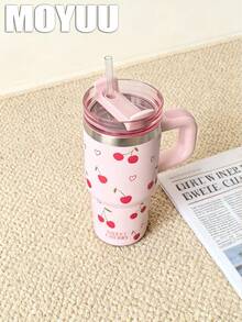 1 cốc có quai dung tích lớn Sweet Cherry 40oz-14oz, cốc cách nhiệt, cốc du lịch, cốc cách nhiệt chân không bằng thép không gỉ, thích hợp cho du lịch, trường học, văn phòng, ngoài trời, phòng tập thể dục, gia đình, quà tặng ngày lễ, quà tặng sinh nhật, quà tặng ngày lễ tình nhân, quà tặng tốt nghiệp (bao gồm ống hút, giữ nóng 6 giờ, giữ lạnh 12 giờ) - Nhiều màu - Xem 17