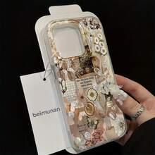 Funda de teléfono Yusha Flor Mariposa Perla Yusha para 17, 16, 15, 14, 13, 12, 11, Pro Regalo perfecto para cumpleaños/Día de San Valentín/parejas - Multicolor - Ver 8