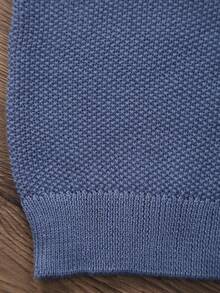 Infant Casual Snug Fit Short Sleeve Collared Knit Pullover, Summer - Royal Blue - View 5