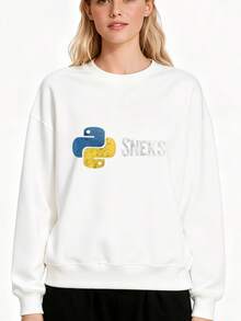 Python Programming Funny Programmer Python Logo Sneks Gift Long Sleeve - White - View 1