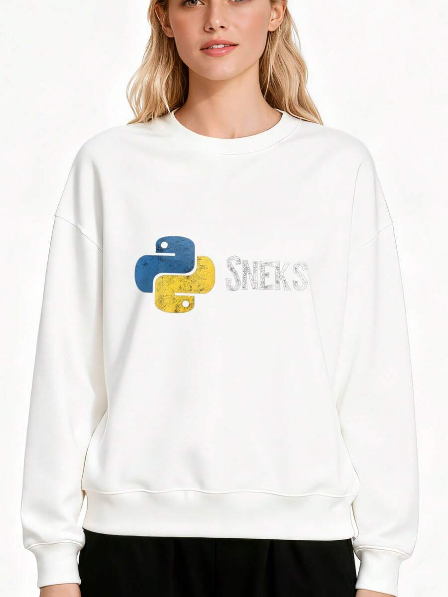 Python Programming Funny Programmer Python Logo Sneks Gift Long Sleeve - White - View 1