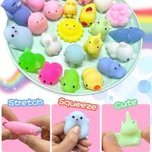 5/10/30/50/72pcs Squishies Mochi Squish Toys Party Favors For Kids Stocking Stuffers, Christmas Favors, Soft Squeeze Stress Reliever Toys For Kids And Adults, Mini Kawaii Squish Toys For Classroom Prizes Fidget Toys Goodie Bag Christmas Easter Egg Fillers Gift For Kids, Birthday Party Favors Gifts, Random Colors And Styles