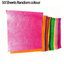 Shiny Origami Paper, 50/100 Sheets 10 Colors Glitter Iridescent Origami Paper - 3.93 Inch Square Single Sided Oragami Papers For DIY Decoration, Scrapbook Decor, Folding Crafts, Arts And Crafts Projects - Multicolor - View 10