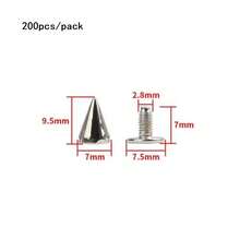 10/30/50/100/200Pcs Spiked Punk Rivets Multiple Sizes Screw Back Studs Punk Rock Bullet Rivets For Home DIY Sewing Clothing Leather Craft - Silver - View 15