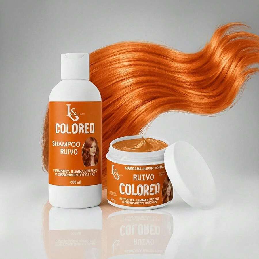 L&BEAUTY Toning Mask Kit 300g + Toning Shampoo 300ml - Tóc đỏ - Xem 1