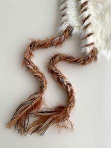 1pc Handmade Knitted Plush Headband Hat For Women, Autumn/Winter, Thick, Warm, Fashionable, Versatile, Face-Framing, Ear-Warming, Braided Design Halloween - Multicolor - View 6