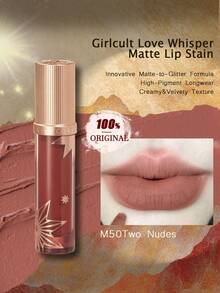 GIRLCULT Love Whisper哑光唇釉 #M50 2款裸色 | 哑光底妆，带微闪 | 柔雾哑光唇釉，轻盈液体唇膏 | 持久显色，礼盒装，3.8克/0.13盎司 - M50 Two Nudes - 查看 1