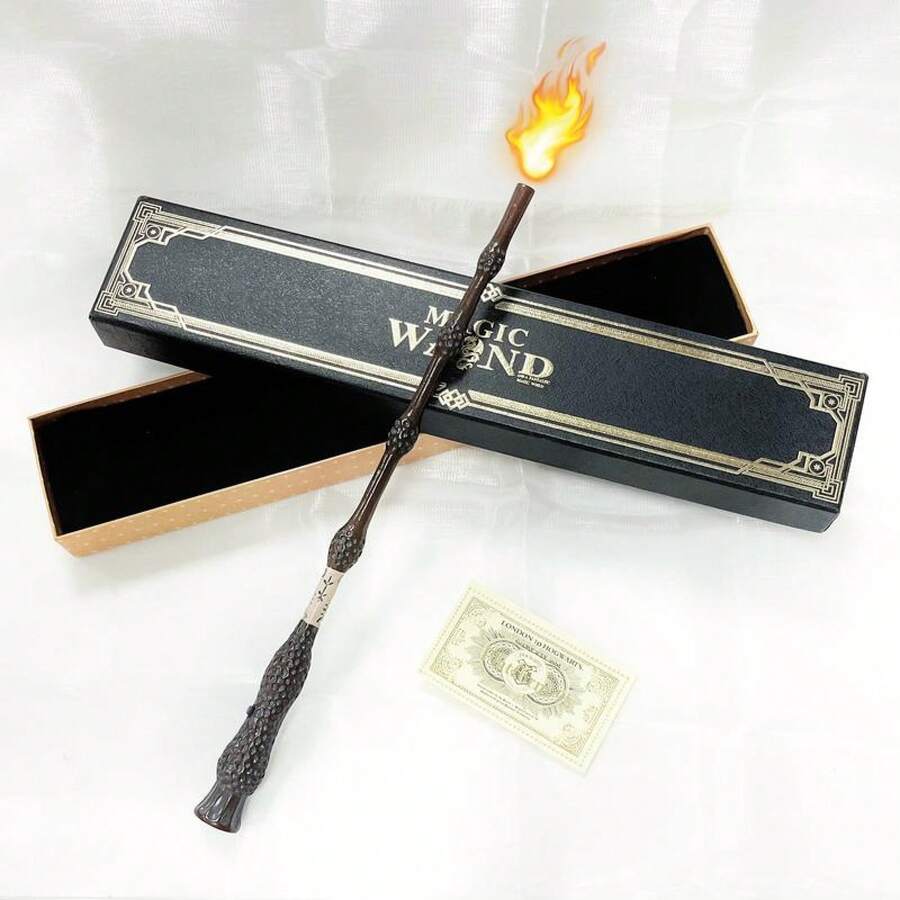 Magic Wand With Flame Effect–Shoot Fireballs Like A Real Wizard!Perfect For Halloween Prop Party Supplies - 03 - Xem 1