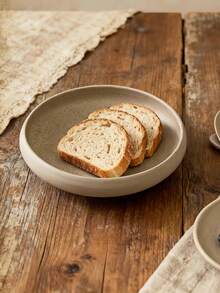 1pc Rustic Ceramic Bowl, Multipurpose Tableware, Microwave , Minimalist Solid Color Ceramic Bowl & Plate, Housewarming/Holiday Gift, Suitable For Family Gatherings, Cafes, Festivals, Daily Meals