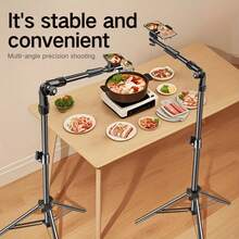 [Adjustable 70-Inch Tripod] 70-Inch Adjustable Metal Floor Tripod | Telescopic Accessory Arm For Mobile Phones, Live Streaming, Recording, Cooking, Painting & Food Photography - 170厘米/66.93英寸 - 查看 2