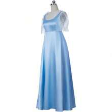 Daphne Dress Women's Regency Dress Floral Empire Waist Gown - 藍色 - 查看 2