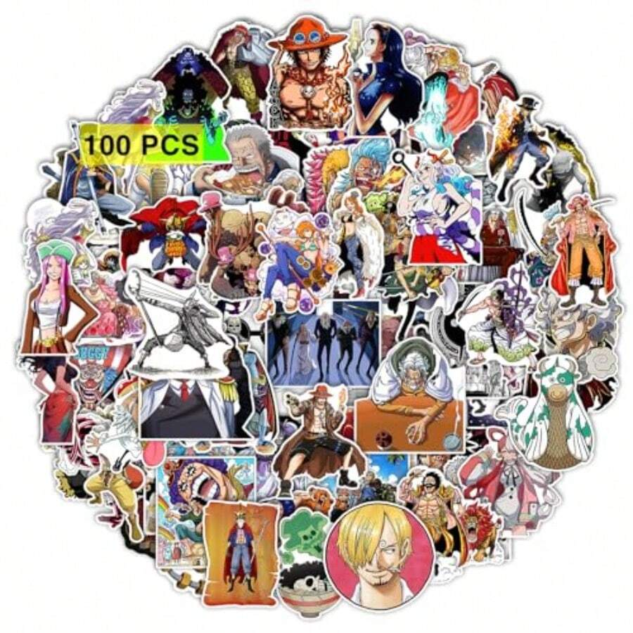 WSXC Cool Anime Stickers 100 Pcs Cartoon PVC Sticker Gifts For Laptop Water Bottle Skateboard Party Supplies Decorations Teens - CoolAnime - Xem 1