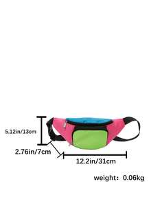 新款拼接女士腰包、单肩斜挎包、时尚胸包 - 彩色 - 查看 9