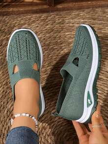 Breathable Mesh Women's Casual Shoes, Soft And Light, A Good Daily Partner, The Size Is Large, Suitable For Mothers To Wear - màu xanh lá - Xem 1
