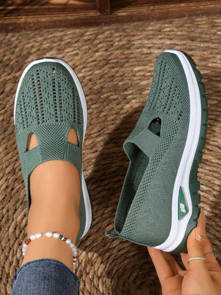 Breathable Mesh Women's Casual Shoes, Soft And Light, A Good Daily Partner, The Size Is Large, Suitable For Mothers To Wear - màu xanh lá - Xem 1