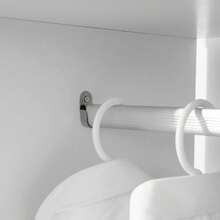 Mobile Open Wardrobe On Wheels | Freestanding Garment Rack With Hanging Rail & 2 Shelves, White - Default - View 7