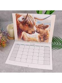 Highland Cow Calendar 2026 - Rustic Farmhouse Wall Art & Monthly Planner, 12 Month Wall Calendar, Scottish Highland Cow 2026 Wall Calendar For Animal Lovers - Ox Calendar - View 5