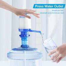 Manual Drinking Water Pump Hand Pressure Drinking Water Pump Dispenser With An Extra Short Tube,Cap Blue And Water Stop Valve 5 Gallon Water Pump Bottle For Traveling,Home,Office,Factory - 藍色 - 查看 7