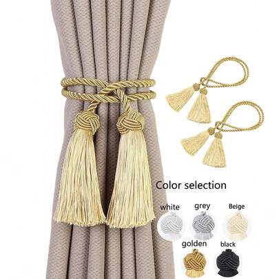 1 cái/2 cái/4 cái Dây buộc rèm cửa tua rua Polyester, có nhiều màu sắc, thích hợp để cố định rèm cửa