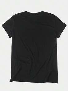 Women's Casual Short Sleeve V-Neck T-Shirt - "The Best Is Yet To Come" 2024 Retirement Pattern Print, Loose H-Shaped Top Suitable For Spring, Summer, And Autumn, Machine Washable, Summer Theme Clothing, Comfortable Fabric - màu đen - Xem 2