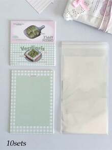 10张可爱卡通字母明信片，3英寸韩流照片卡，女孩装饰卡，照片卡夹 - 彩色 - 查看 18