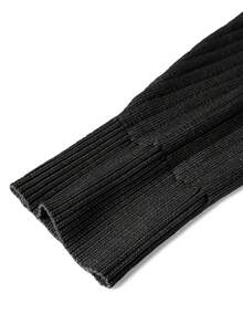 Men's Fashionable Twisted Floral High Neck Long Sleeve Sweater - Black - View 4