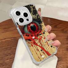 Funda gótica para móvil, diseñada con inquietantes ojos rojos y manos fantasmales, compatible con  17,  16,  16 ProMax,  15,  15 ProMax,  14,  13,  12 y  11 Pro. Fabricada en TPU, ofrece protección contra golpes. Perfecta para amantes del arte, celebraciones de Halloween, regalos únicos y para expresar tu creatividad. - Color mixto LB3 - Ver 6