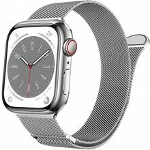 Mesh Loop Compatible With Apple Watch Bands For Women Men 40mm 41mm 38mm 42mm 44mm 45mm 49mm 46mm Series 11 10 9 8 7 6 5 4 Ultra3 SE3 2, Stainless Steel Metal Magnetic Strap For Apple Watch - A - View 14