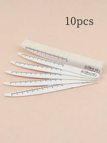 klimonla 10pcs 100/180 Grit Nail File,Nail Supplies,Nail Tools,Nail Art Tools,Back To School,Nails,Nail Tools For Press On Nails - White - View 9