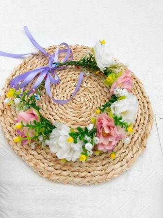 1pc Adjustable Floral Headband, Realistic Baby's Breath Flower Headpiece, Suitable For Women, Festivals, Parties, Travel, Photography, Weddings, Bridesmaids