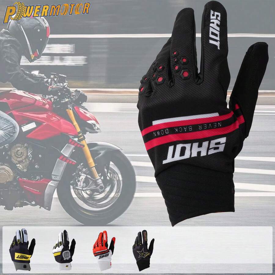 Guantes de motocicleta PowerMotor, guantes de motocross para bicicleta de montaña, ciclismo BMX, carreras de motocicletas y deportes