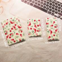 1Pc A5/A6 Cherry Pattern Laptop Cover, Planner Case Cover Protection Shell Magazine Cover Protection Office Stationery, Back To School