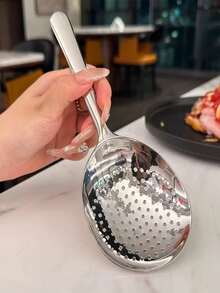 1pc/2pcs Large Stainless Steel Self-Serve Spoon, Large Serving Spoon, Party Catering Self-Serve Spoon, Dishwasher , Silver Kitchen Spoon, Suitable For Restaurants, Hotels And Other Occasions, Practical Kitchen Utensil - Multicolor - View 2