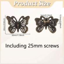 4 buc mânere de mobilier solide în formă de fluture retro pentru uși și mânere pentru dulap, bucătărie, sertar, mâner, decor pentru casă, stea de mare, formă de lotus, mâner pentru dulapuri, noptiere, biblioteci, dulapuri, comodă, mobilier, mâner pentru bucătărie, dormitor - Bronz - Vizualizare 8