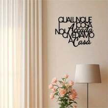 CIFbuy Matte Black Metal Wall Decor Hanging Sign, Slogan Text: No Matter What Happens, Home Is Always Our Sanctuary. Modern Minimalist Design, Suitable For Indoor And Outdoor Use, Applicable To Living Room, Bedroom, Kitchen And Other Spaces. - Multicolor - View 4