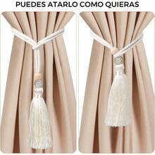 QY- Abrazaderas para Cortinas Corbatas con Borlas Decorativas para Cortinas Cuerda de Atar Corbatas para Cortinas Hebilla Ajustable 2PCS Albaricoque Cremoso 02 -6194 - AlbaricoqueCremoso02 - Ver 6