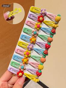 20 piezas Pinzas para el cabello con diseño floral, Pinzas para el cabello con diseño de fruta dopamina, Pinzas para el cabello pequeñas de 3,5 cm lindas con forma de caimán, Adecuadas para uso diario, Día de San Valentín, Año Nuevo, Regalos de cumpleaños, Pinzas de garra, Pasadores para el cabello, Barrettes