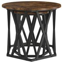 Tavolino laterale vidaXL, 2 pezzi, in composito di legno di rovere affumicato e acciaio - nero - Visualizzare 5