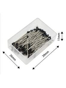 95 piezas de alfileres de cabeza de plástico negro y blanco, alfileres de costura para manualidades DIY, suministros para hacer joyas