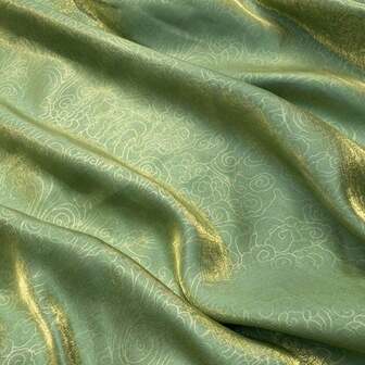 1 st skimrande sjöjungfrujacquardtyg, mjuk, glänsande satin, lämplig för klänningar, jumpsuits, hanfu, högtidskläder, 86/28/42 cm längd, 147 cm bredd, 100 g/m²