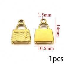 1/10pcs Stainless Steel Charm Set - 18K Golden Plated, Includes House, Tree Of Life, Butterfly, Sun, Bag, Crown, Flower & Shoe Pendants For DIY Jewelry Making - Multicolor - View 32