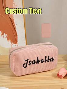 Personalized Cosmetic Bag, Custom Corduroy Makeup Bag, Name Makeup Bag, Monogrammed Toiletry/Makeup Bag, Bridesmaid Gifts, Bachelorette Party Gifts, School Supplies, Back To School, School Gifts, For Office, For School, For Classroom, For Coworkers, For Dorm Rooms, Middle School StudentsChristmas Beauty Accessories